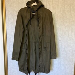 F21 Olive Green Hooded Parka Jacket